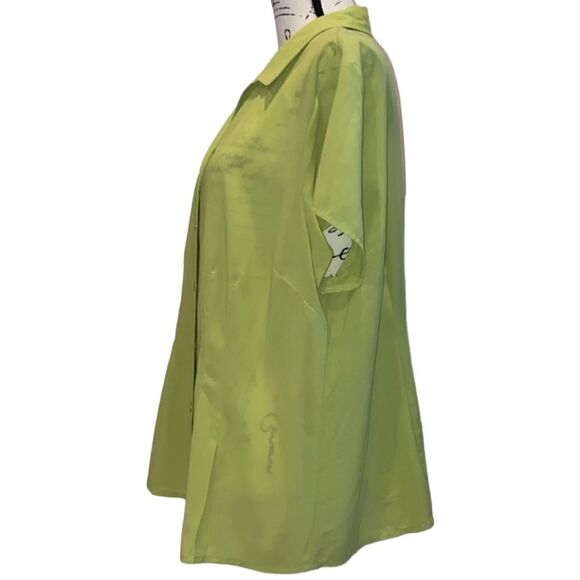 KC Studio Lime Green Careerwear Blouse Size XL - Picture 4 of 8